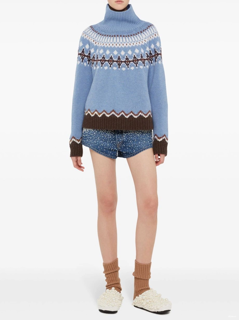 Cheap jumper Alanui intarsia-knit Women high-neck 0711